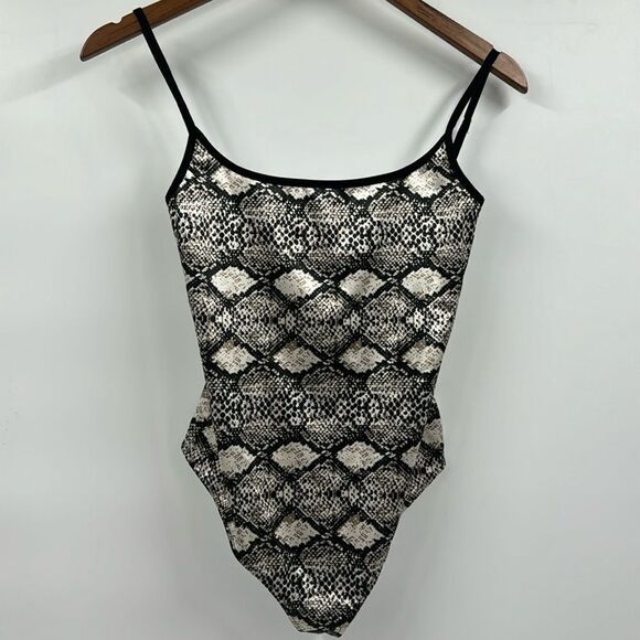 Free People Grey Snake Combo Bodysuit Small New With Tags - Picture 2 of 9